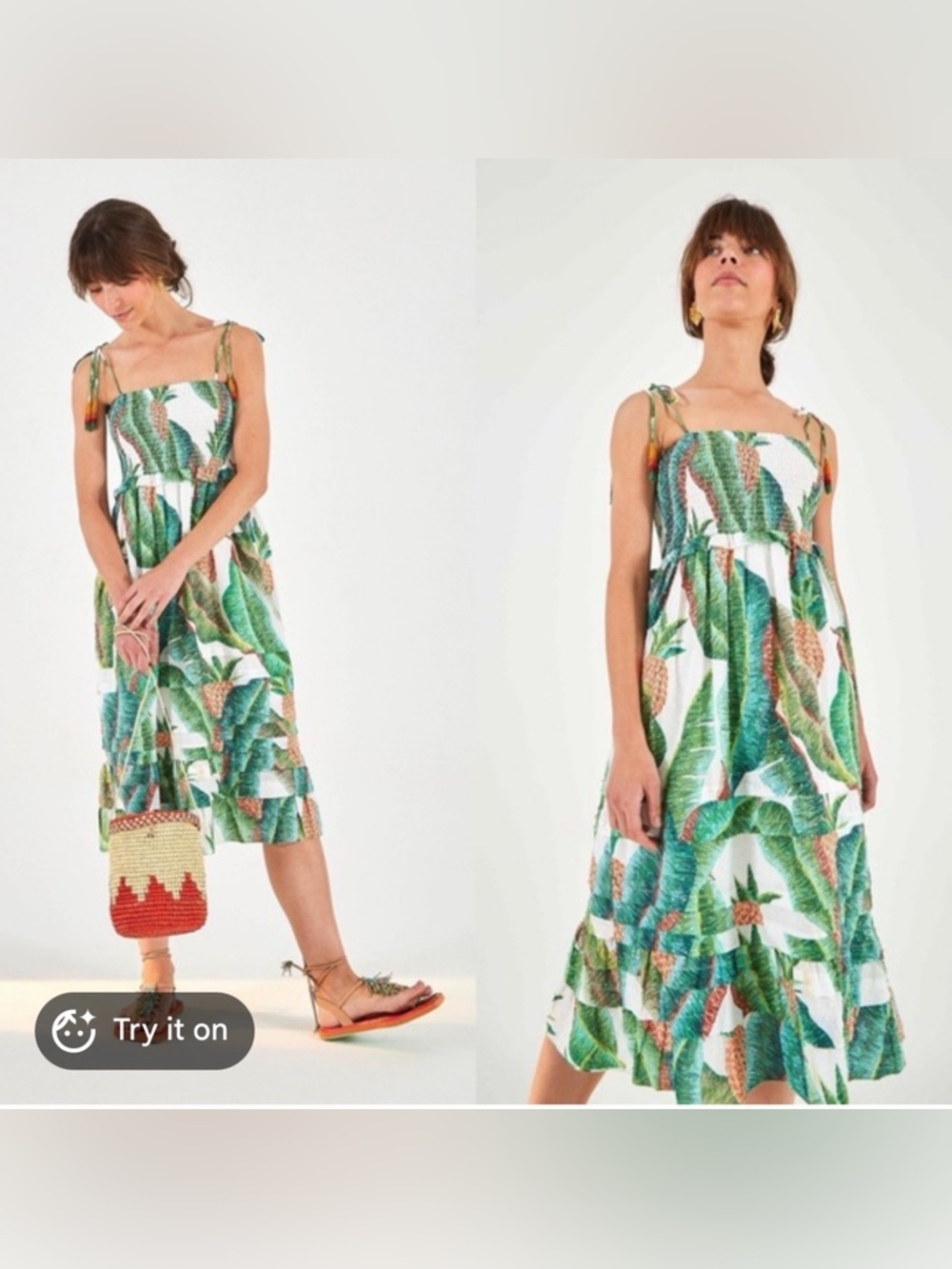 Farm Rio Forest Palm Midi Dress XS
